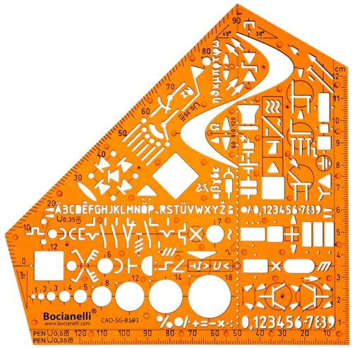 Elektriker Schablone - Elektroniker und Elektro Zeichenschablone für Technisches Zeichnen - Zeichenwinkel Elektrotechnik - Elektroinstallation