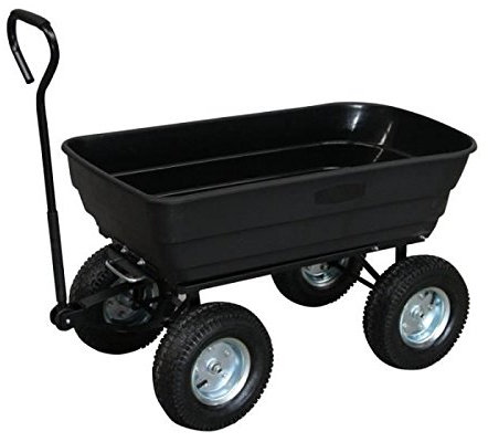 TURFMASTER - Chariot de Jardin 4 Roues - Cuve Basculante - 250 kg - TC-250