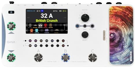 Mooer GE1000 - Amplificador de Modelado y Efectos múltiples, con batería, Color Blanco