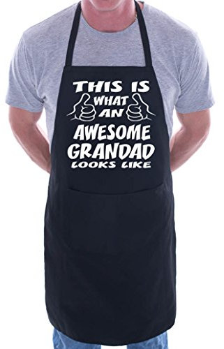 Print4U This is What Awesome Grandad BBQ Cooking Funny Novelty Apron Black