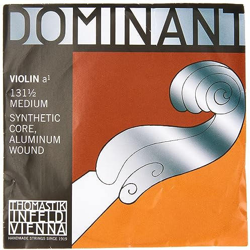 Thomastik-Infeld Dominant Violin String A 1/2 – Single string (131 1/2), synthetic core, aluminium wound, medium tension