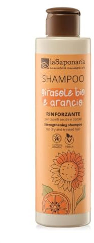 La Saponaria | Shampoo girasole e arancio dolce, Shampoo eco bio ricco di sostanze nutrienti, ideale per capelli secchi e trattati, 200ml