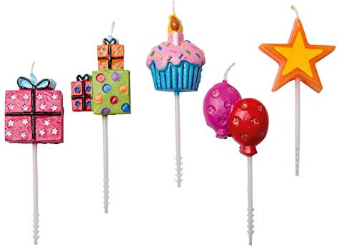 tib 11108 Partykerzen auf Kunststoffpflücker für Muffins, mehrfarbig, Einheitsgröße