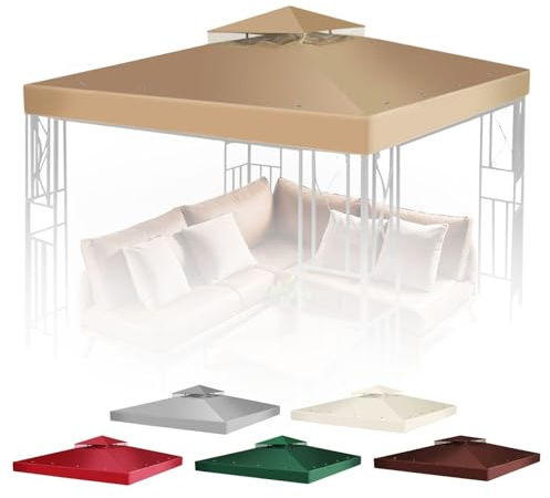 Flexzion lusthus toppersättning 25 x 25 cm – ersättningsskydd för dubbelbaldakin tält dubbla nivåer pop up lusthus tältnät, vatten, smuts och UV-beständigt ersättningsskydd för grillbaldakin