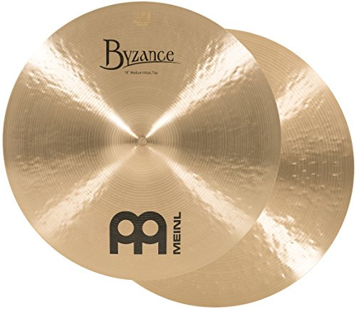 Meinl Cymbals Byzance Traditional Hihat Medium 16 Zoll (Video) Schlagzeug Becken – Paar – (40,64cm) B20 Bronze, Traditionelles Finish (B16MH)