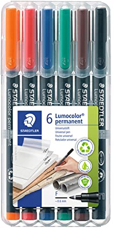 STAEDTLER Lumocolor 318 Permanenta pennor – 6 färger, 0,6 mm