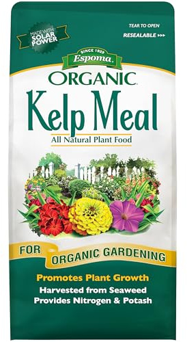Espoma Organic Kelp Meal 1-0-2 Plant Food and Soil Conditioner; All-Natural Cold-Water Seaweed from The Atlantic Ocean with no fillers or additives. 4 lb. Bag Pack of one