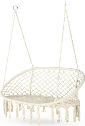 Outtec® XXL Hängesessel Outdoor - bis 200 kg, Hängeschaukel Zweir Personen - 2-Sitzer Sessel zum Aufhängen - Hängekorb, Gartenschaukel, Schaukel für Garten, Terrasse, Balkon - Boho