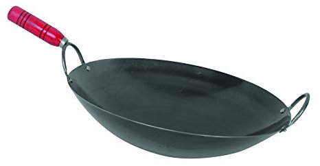 Thunder Group IRWC007 Wok, 16 dia., Wood Handle, Iron Body