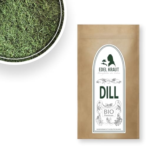 Dill getrocknet BIO Dillspitzen 100g | EDEL KRAUT - 100% naturreine BIO DILLSPITZEN geschnitten - Premium Dill Herb - frei von jeglichen Zusatzstoffen - für Salat und Fleischgerichte