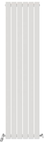 iBathUK Apex Wall Mounted Vertical Single Slim Flat Panel Radiator, 6-Column Steel, Hydronic Central Heating, High Thermal Output, Modern Designer Radiator for Bathroom in Matt White, 1800 x 456 mm