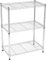 Simple Deluxe Heavy Duty 3-Shelf Shelving with Wheels,Height Ajustable Storage Units,Steel Organizer Wire Rack,60 (W) x 35(D) x 80(H) cm,Max Load Capacity 340KG,Chrome