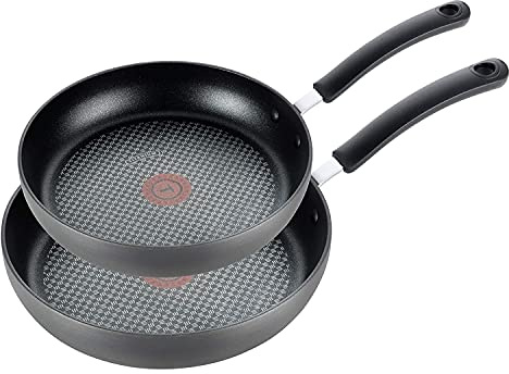 T-Fal Ultimate Hard Anodized Nonstick Fry Pan Set 2 Piece, 8, 10 Inch, Oven Broiler Safe 400F, Kitchen, Cookware, Pots and Pans Set Non Stick, Frying Pans, Dishwasher Safe, Onyx