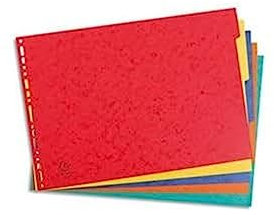 Exacompta 2905E Premium-Register Nature Future für DIN A3 Quer aus extra starkem Colorspankarton 6-teilig volle Höhe 43 x 29,7 cm vollfarbig 6 Farben Trennblätter Trennstreifen