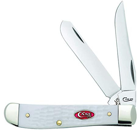 Case WR XX Pocket Knife Sparxx White Jigged Synthetic Mini Trapper Item #60186 - (6207 SS) - Length Closed: 3 1/2 Inches
