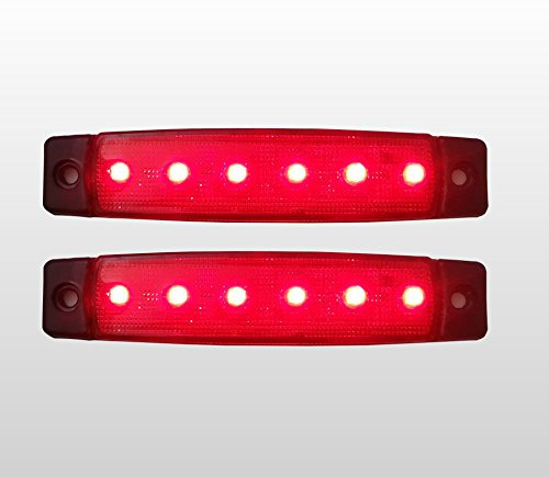 flexzon Set of 2 Led Red Rear Side Marker Light Lamp Indicator 12V For Bus Truck Trailer Lorry HGV Camper