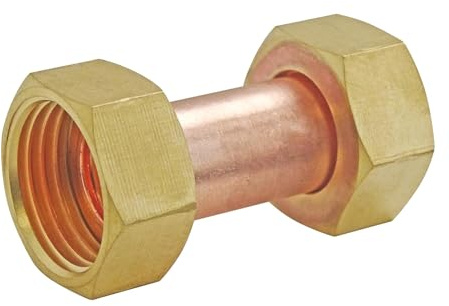 SOMATHERM FOR YOU, Raccord Cuivre Droit 2 Écrous Tournants 20x27 - Raccordement Plomberie pour Eau Chaude/Froide - Compatible avec Raccords Filetés Mâles - Étanchéité avec Joint Plat