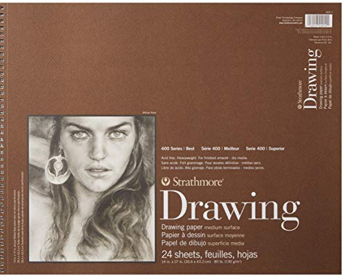 Pro-Art Strathmore Medium Drawing Spiral Paper Pad 14 x 17-inch, 24 Sheets, 14x17