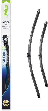 VALEO Silencio Escobilla - VF410 - Kit de Alto Rendimiento, Visibilidad Superior en Carretera, Fácil Instalación, Hojas Planas Originales de 650mm/475mm - Delanteras - Juego de 2 Escobillas - 574323