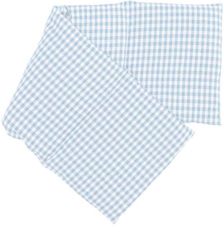Cherry Stone Pillow - 23.6 x 7.8 in - 4 Chambers - White and Light Blue - Cotton bio - Thermic Cushion - Grain Cushion