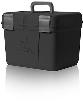 HORZE Smart Grooming Box for Horses, Dogs, Cats with Removable Tray | Non-Slip, Crack Resistant | 16 x 12 x 12 - Shadow Grey - One Size
