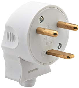 DEBFLEX - Fiche Mâle Electrique - Fiche Electrique Latérale 2P+T 20A - Remplacement ou Création Branchement sur Câble - Blanche