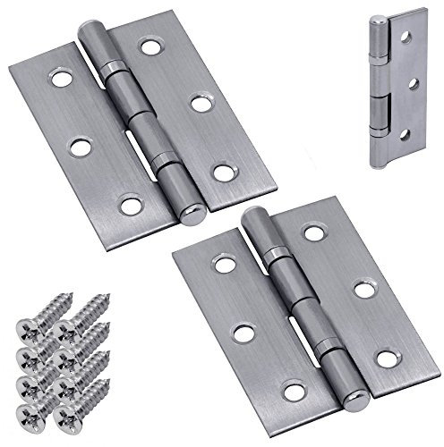 2 Scharniere Türband Tür-Scharnier Beschlag Möbelband Gestanzt Klappbar Schrank Küche Bad Boot + Schrauben Edelstahl, Variante_:L 6.8 cm | B 4.6 cm