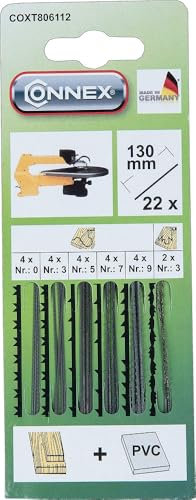 Connex COXT806112 Set de 22 lames pour scie à chantourner électrique 130 mm