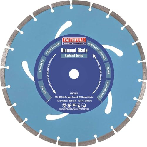 Faithfull FAIDB230C Paving Slab, Concrete, Brick and Roofing Tiles, General Purpose Diamond Cutting Blade 230mm (9 Inch)