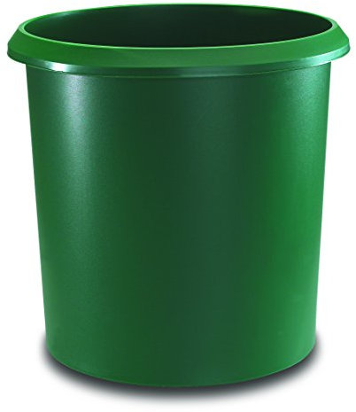 Läufer 26501 Papierkorb Allrounder 18 Liter, grün, rund, Mülleimer mit Griff, stabiler Kunststoff, Abfalleimer, auswaschbar