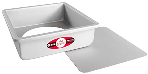 Fat Daddio's PSQCC-993 Removable Bottom Square Cake Pan, 9 x 9 x 3 Inch, Silver