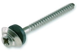 Suki 6180800 Vis bois Tête fraisée bombée PZ Acier Inox A2 4,5 x 25 avec rondelle d'étanchéité 25 pièces