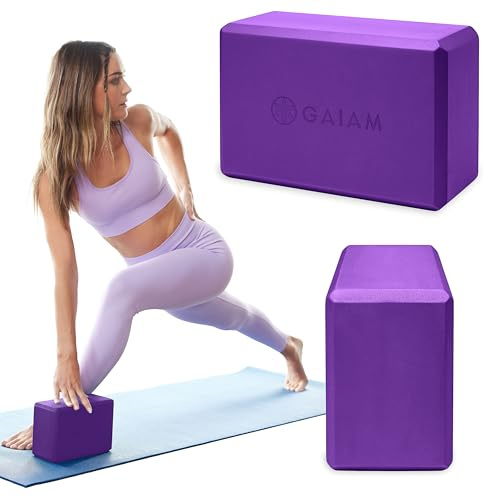 Gaiam Yoga Block - Supportive Latex-Free Eva Foam - Soft Non-Slip Surface with Beveled Edges for Yoga, Pilates, Meditation - Yoga Accessories for Stability, Balance, Deepen Stretches