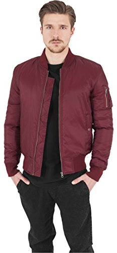 URBAN CLASSICS Chaqueta de Hombre cortavientos de invierno yotoño, tipo bomber de la vieja escuela, acolchada y muy ajustada, tallas S - 5XL