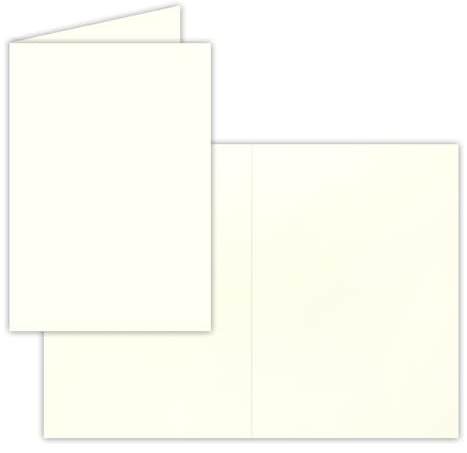 Tarjetas plegables DIN A5, color blanco natural, 50 unidades, tarjetas de invitación, tarjetas de menú, cuaderno de iglesia, en blanco, 14,8 x 21 cm, marca FarbenFroh by Gustav Neuser