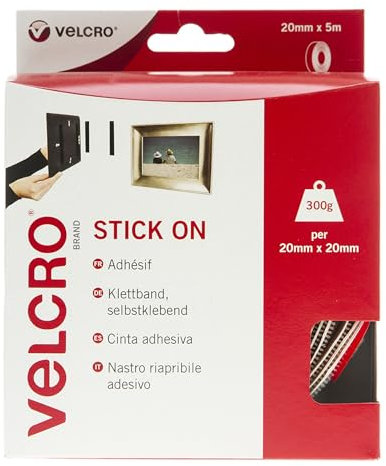 VELCRO Brand Cinta adhesiva 20mm x 5m Blanco