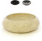 Divero Marmor Naturstein Aufsatz-Waschbecken Rimini Handwaschbecken Waschschale Stein poliert rund beige Creme