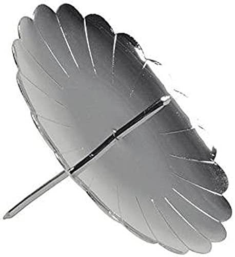 Riffelmacher 10717 – Portavelas de Adviento plateado, diámetro 7,5 cm, 4 unidades en bolsa, corona de Adviento, Navidad, decoración, enchufe, arreglo