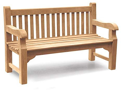 Jati Gladstone Teak 3 Seater Garden Park FULLY ASSEMBLED Bench 1.5m - 5ft Garden Bench Brand, Quality & Value