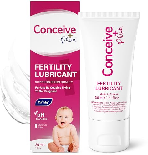 CONCEIVE PLUS Fertilitetssmörjmedel för par, 30 ml rör | Kalcium + magnesiumjoner, När du försöker bli gravid, Personlig smörjning