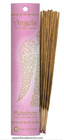 Fiore D'Oriente Metatron, Incensi degli Angeli 10 Sticks, Colore Viola - 100% Natural Products
