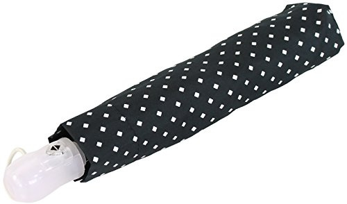 iX-brella Mini Magic - 212 g - Parapluie automatique super léger à pois noirs - Poignée sensible aux UV