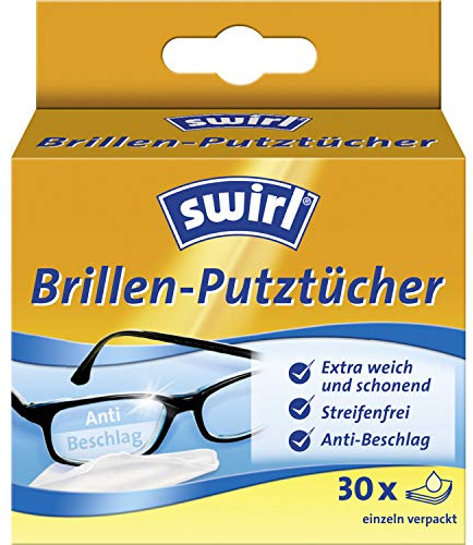 Swirl Brillen-Putztücher (Feuchte Brillenreinigungstücher mit Anti-Beschlag-Effekt für klare Sicht), 5 x 30 Pack