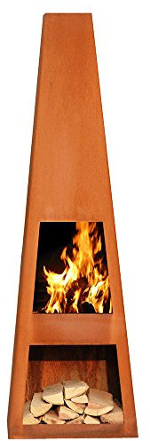 Vilos Gartenkamin XL 44x37x150 cm. Corten