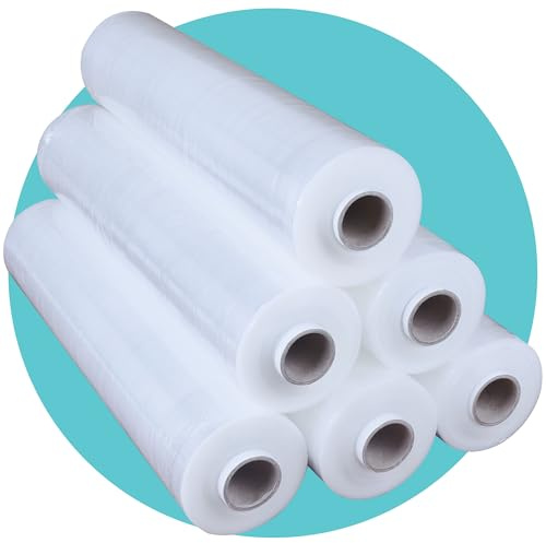 Triplast Rotolo di pellicola termoretraibile per pallet (400 mm x 250 m) – Quantità e colore – Resistente pellicola termoretraibile per bagagli e industriale per traslochi e imballaggi in magazzino