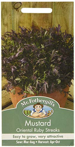 Mr Fothergill's 20706 Vegetable Seeds, Mustard Oriental Ruby Streaks