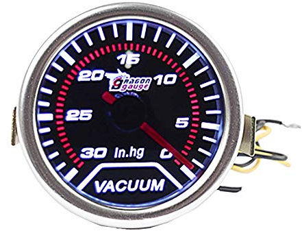 E Support 2 52mm Jauge de à Vide Pression Universelle pour Voiture Fumé Teinte Len Turbo Boost Gauge Bar LED Lumière Indicateur Instrument
