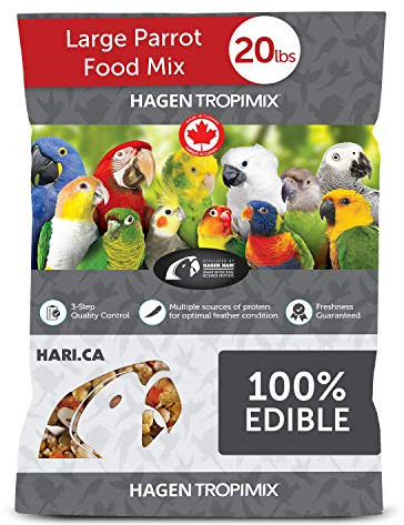 Hari Tropimix Bird Food, Large Parrot Food with Seeds, Fruit, Nuts, Vegetables, Grains, and Legumes, Enrichment Food, 20 lb Bag