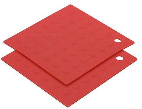 MIU France Set of 2 Silicone Pot Holders, Red
