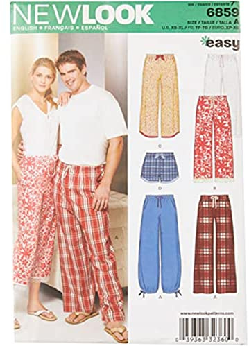 New Look Simplicity Sewing Pattern 6859: Miss/Men Separates, Size A, Paper, White, A (XS-S-M-L-XL)